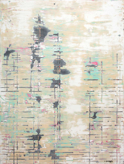 I Wished on the Moon- Soundwaves from Billie Holiday - sold | Paintings by L Rowland Contemporary Art