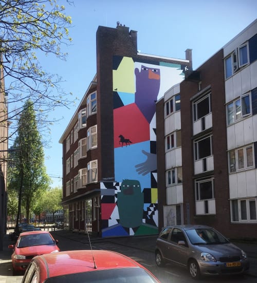 Mural Zwarte paardenstraat | Murals by Anuli Croon