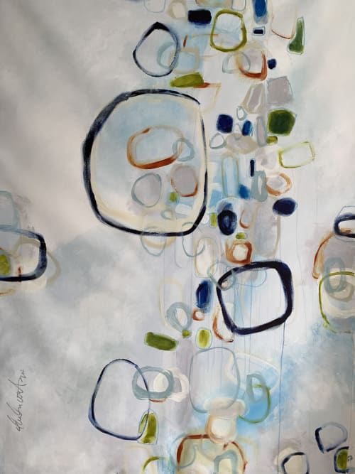 Beach Town 2 | Mixed Media by Darlene Watson Abstract Artist