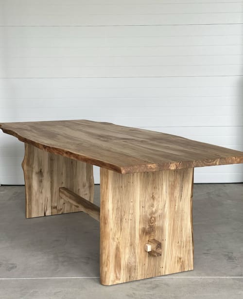The Bethany | Live Edge Slab Leg Trestle Table | Dining Table in Tables by The Rustic Hut