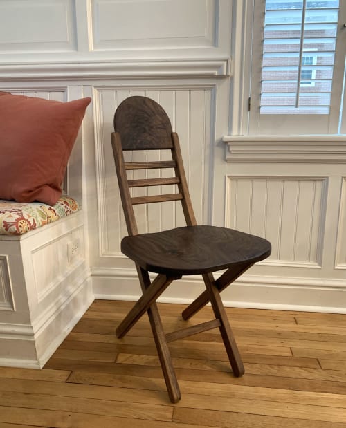 Walnut Folding Chair | Chairs by Burghwood