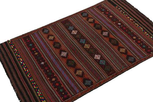 Vintage Baluch Tribal Kilim with Colorful Geometric Patterns | Rugs by Rug and Kilim