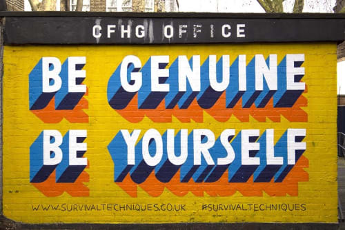Be Genuine Be Yourself | Street Murals by Survival Techniques | Ferdinand Estate in London