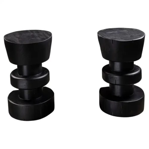 Solid Black Oak Copablanca Stool | Chairs by NO AGE FURNITURE STUDIO