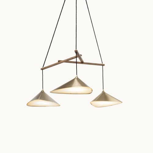 Emily Group of Three Pendant Light – Gold Semi-Matte | Chandeliers by MOSS Objects