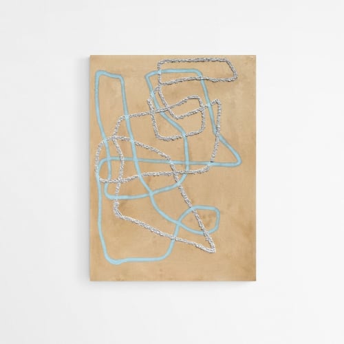 CERULEAN MAN 36"x48" - Mixed Media Original Painting, Coffee | Paintings by PAR  KER made