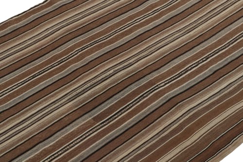 Vintage Persian Kilim in Beige-Brown and Gray Stripes by Rug | Rugs by Rug and Kilim