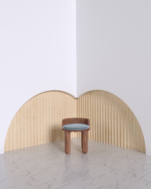 SOLID WALNUT with VELVET DINING CHAIR NAMI | Chairs by HACHI COLLECTIONS