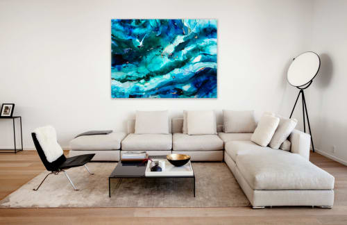 'EARTH' - Luxury Epoxy Resin Abstract Artwork | Mixed Media by Christina Twomey Art + Design