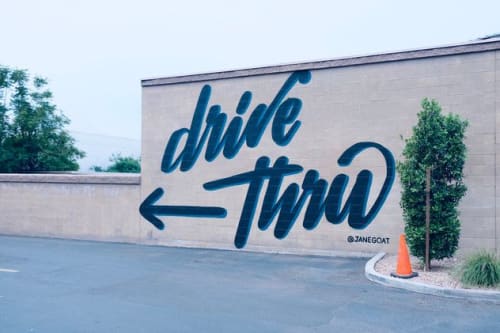 Drive Thru | Murals by Jane Goat | Sip Coffee & Beer Garage in Phoenix