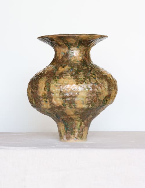 Forest Hike Green Dappled Vase | Vases & Vessels by Twinette Poterie