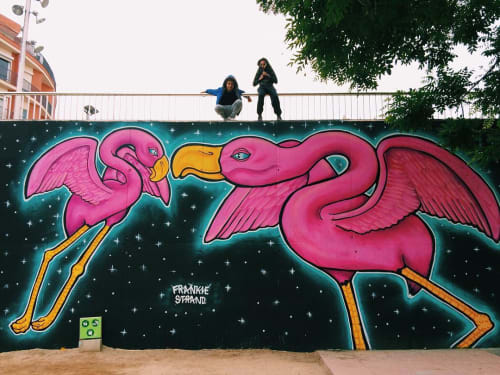 Flamingos Mural | Street Murals by Frankie Strand