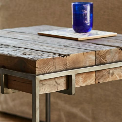 Recycled wood deals side table