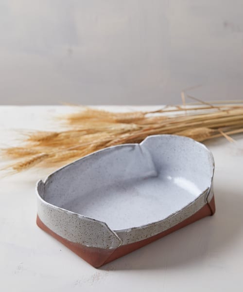 Unique Speckled Clay Baking Dish | Decorative Bowl in Decorative Objects by ShellyClayspot