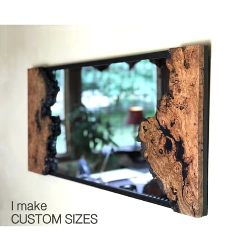 Eye-catching Live Edge Cherry Burl Mirror-Custommade to size | Decorative Objects by thomas weber