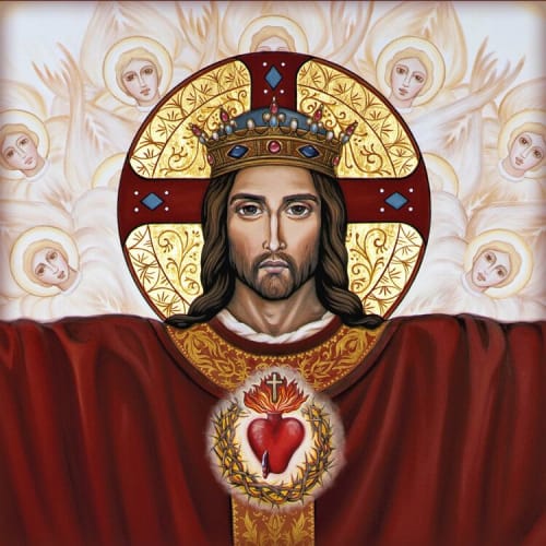 Sacred Heart - Print on Icon Board | Art & Wall Decor by Ruth and Geoff Stricklin (New Jerusalem Studios)