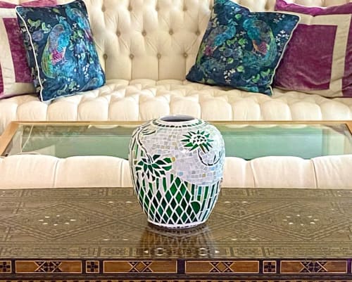 Emerald Green Vase | Vases & Vessels by Sarah Wandrey Mosaics