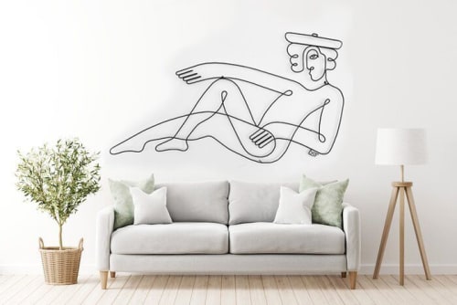 Large Lounger | Wall Sculpture in Wall Hangings by Wired Sculpture Studios