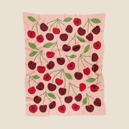 Cherry Throw Blanket | Linens & Bedding by Superstitchous