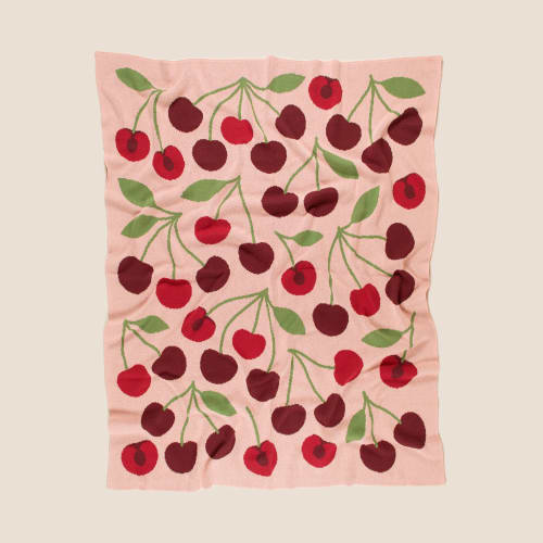 Cherry Throw Blanket | Linens & Bedding by Superstitchous