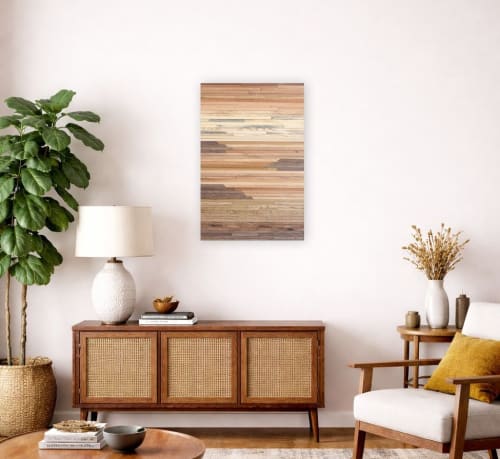 Estuary Transition #1 – Reclaimed Wood Wall Art - 21.5" W × | Wall Sculpture in Wall Hangings by Craig Forget