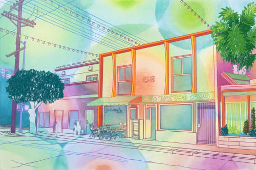 Tattoos & Coffee | Oil And Acrylic Painting in Paintings by Elizabeth Gahan