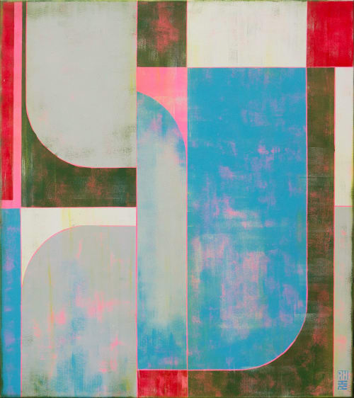The Maze Blue and Pink | Paintings by Ronald H