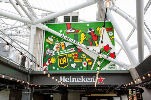 Heineken x LAFC Mural | Murals by Nina Palomba - Nina's World | Banc of California Stadium in Los Angeles