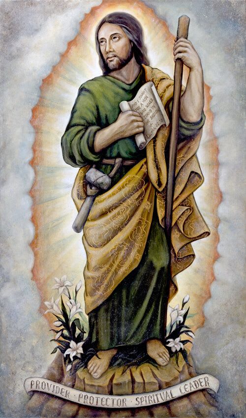 St Joseph the Worker - Giclee on Canvas | Art & Wall Decor by Ruth and Geoff Stricklin (New Jerusalem Studios)