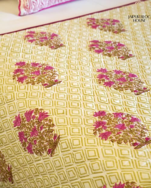Alternate Rani Floral Striped Quilt | Linens & Bedding by Jaipur Bloc House