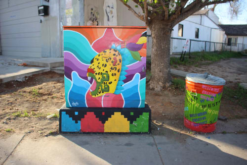 Electrical Box Mural “Jaguar” | Street Murals by Jwlç Mendoza