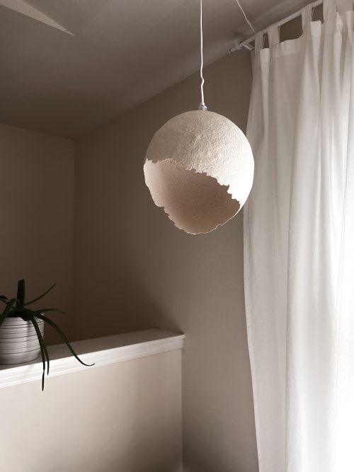 "LUNE" Paper Mâché Lamp | Pendants by je.nicci
