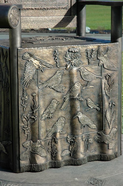 The Mount Rainier Vision Chair | Public Sculptures by Caldwell Sculpture Studio | Graham-Kapowsin High School in Graham
