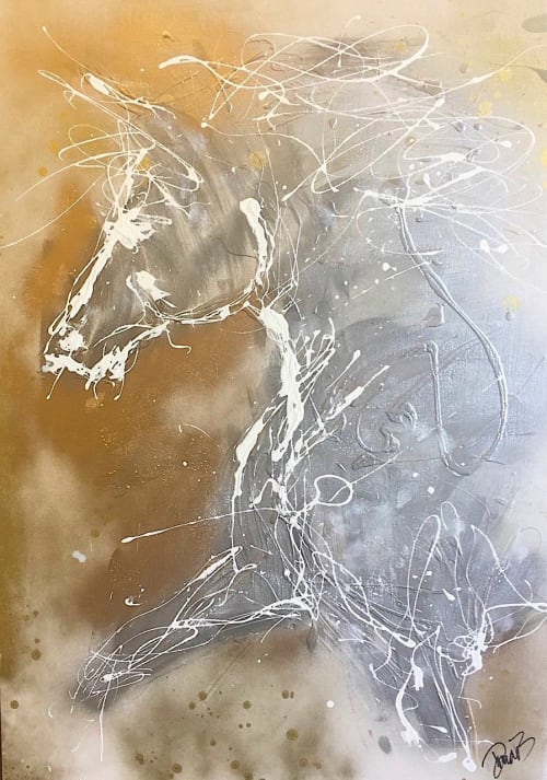 White Link | Oil And Acrylic Painting in Paintings by Donna B Fine Art, Donna Bernstein, Artist