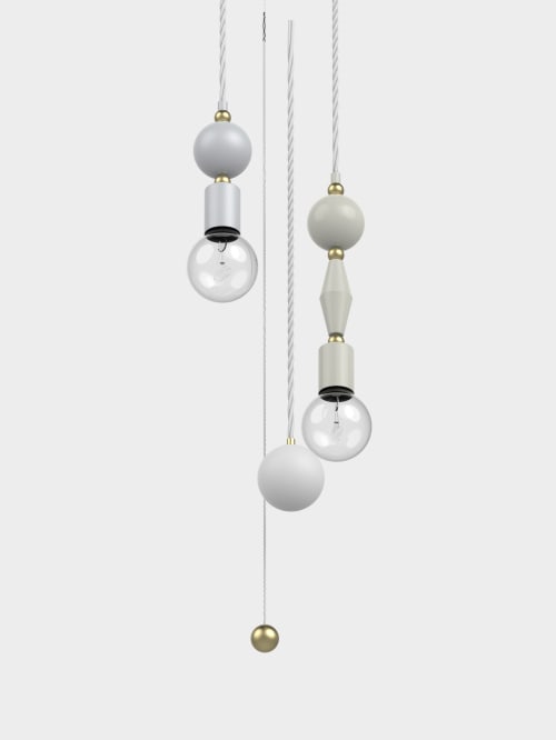 2nd Gen - Set of 4 Jewels and Beads Pendant lamps with Pull | Pendants by Adir Yakobi
