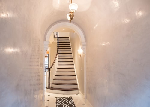 Venetian Plaster in Barrel-Vaulted Entry | Wall Treatments by The Alpha Workshops