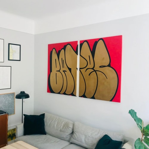 Gold diptych Bates | Paintings by Bates
