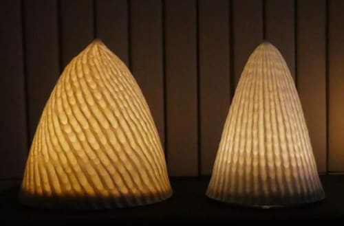Conus + Trochus - white translucent porcelain table lights | Lighting by Margaret O'Rorke