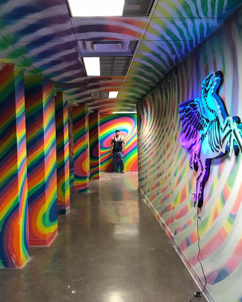 Interior Mural | Murals by Michael McPheeters | Psychedelic Robot in Dallas