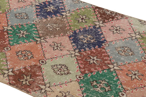 Vintage Zeki Müren Runner with Polychromatic Diamond Pattern | Area Rug in Rugs by Rug and Kilim