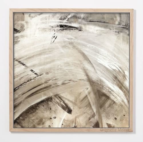 Neutral Impact abstract art - elegant movement, beige, taupe | Oil And Acrylic Painting in Paintings by Lynette Melnyk