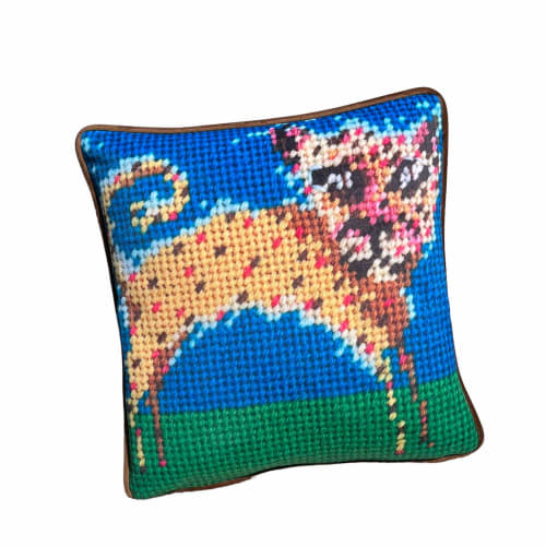 velvet HAROLD CHEETAH custom made feather down pillow | Pillows by Mommani Threads