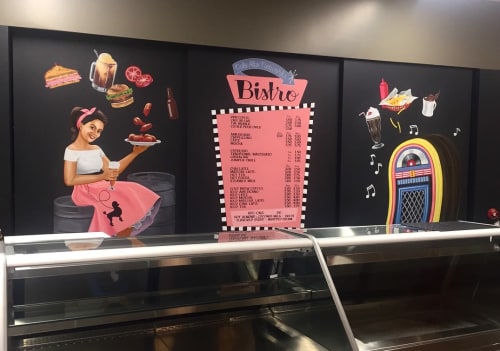 1950s Diner Themed Mural | Murals by Jolene Rose Russell | Palo Alto Networks Inc in Santa Clara