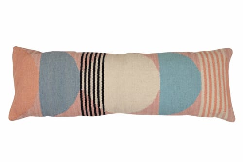 Handmade Circle Geo Lumbar Pillow, Multi | Pillows by Casa Amarosa