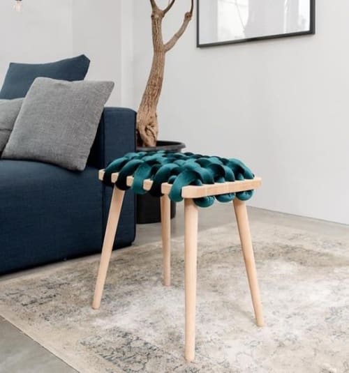 Velvet Woven Stool | Chairs by Knots Studio