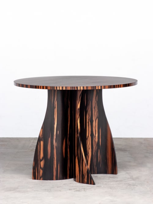 Modern Round Side Table in Macassar Ebony by Costantini | Tables by Costantini Designñ