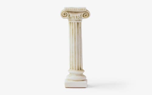 Ionic Column Candlestick Made with Compressed Marble Powder | Candle Holder in Decorative Objects by LAGU