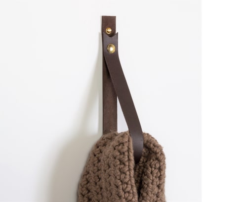 Large Leather Snap Wall Strap [Flag End] | Storage by Keyaiira | leather + fiber | Artist Studio in Santa Rosa