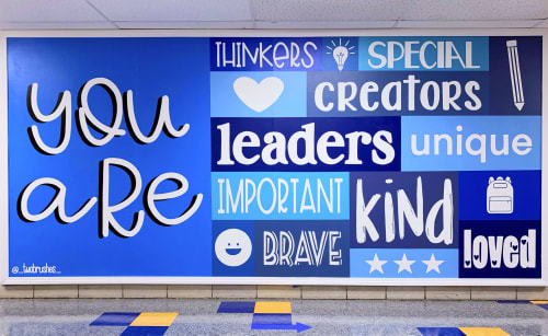 Affirmation Station | Murals by Two Brushes | Shelter Rock Elementary School in Danbury