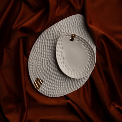 Blanche Carved Serving Porcelain Platter | Serveware by Boya Porcelain